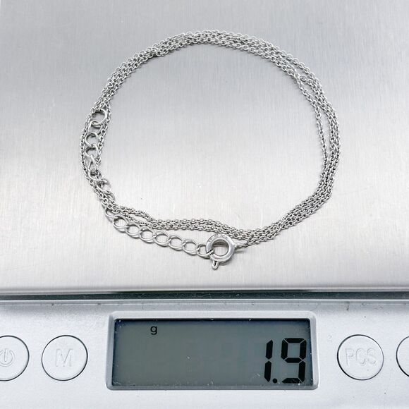 Vintage Sterling Silver 925 0.9mm Adjustable Rolo Chain Necklace 18"-20" - Picture 3 of 3